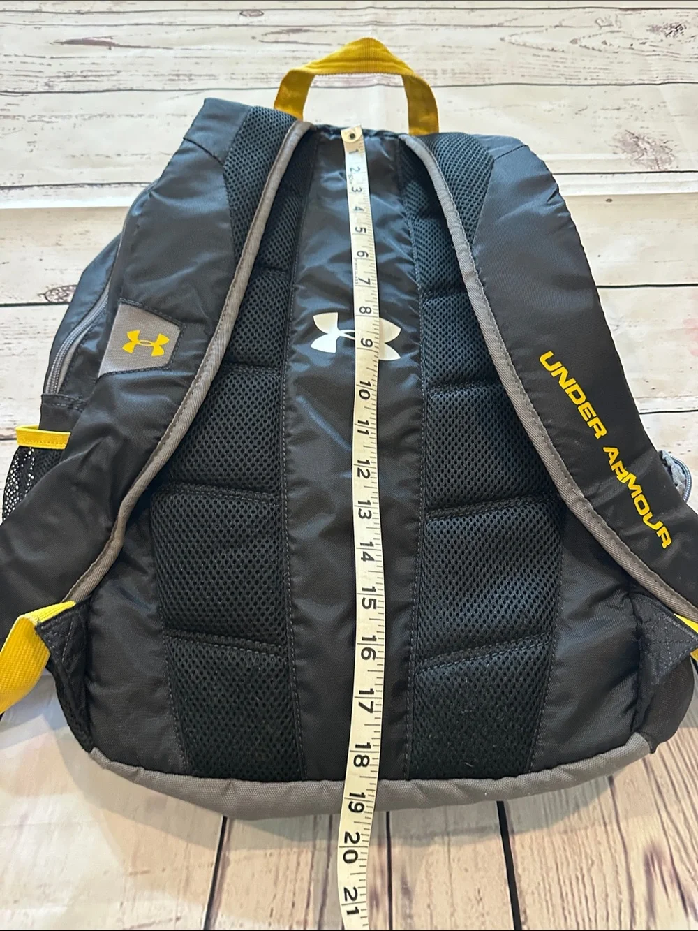 Under Armour Black and Yellow Men's Backpack with Padded Straps